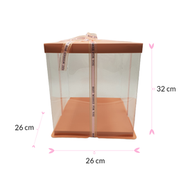 CAJA PARA TARTA DELUXE ROSA - 26 X 32 CM