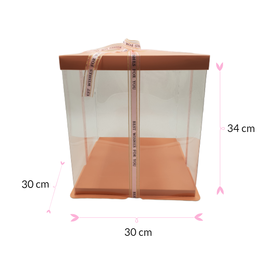 CAJA PARA TARTA DELUXE  ROSA - 30 X 34 CM