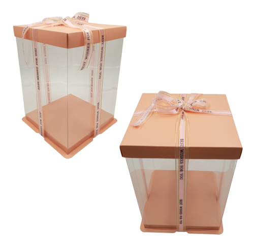 CAJA PARA TARTA DELUXE  ROSA - 30 X 34 CM