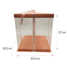 CAJA PARA TARTA DELUXE  ROSA - 33,5 X 37 CM