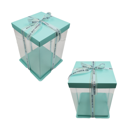 CAJA PARA TARTA DELUXE AZUL - 30 X 34 CM