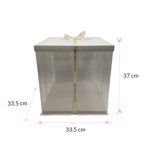 CAJA PARA TARTA DELUXE  BLANCA - 33,5 X 37 CM