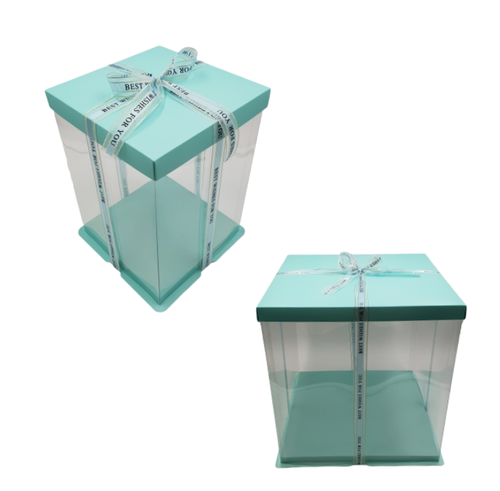 CAJA PARA TARTA DELUXE AZUL - 33,5 X 37 CM