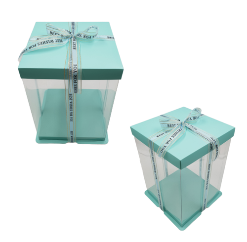 CAJA PARA TARTA DELUXE AZUL - 38,5 X 40 CM