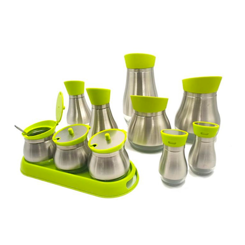 Set 3 Botes Cocina Almacenaje 1,2 L, Plástico Y Acero Inox