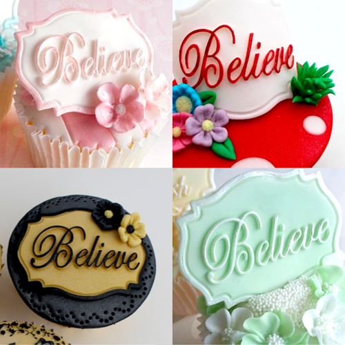 MOLDE SILICONA KATY SUE - MINI PLACA "BELIEVE" / "CREER"