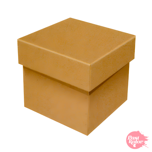 CAJA REGALOS COLOR KRAFT CARTON RESISTENTE 12 CM PASTKOLOR