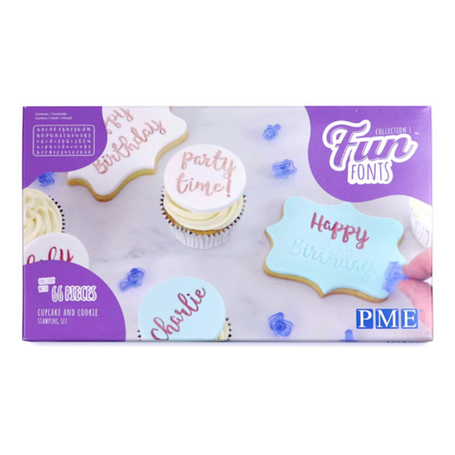 MARCADORES DE CUPCAKE Y GALLETAS "FUN FONTS" PME - COLECCION N1