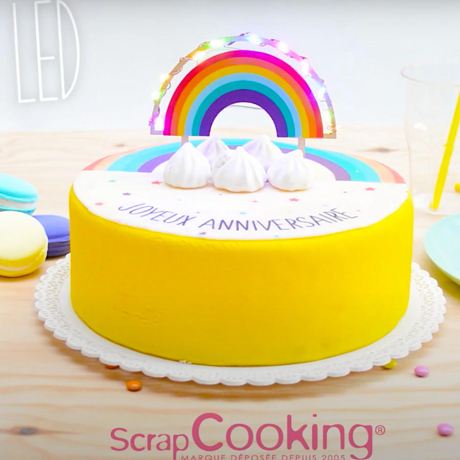 TOPPER PARA TARTA SCRAPCOOKING - ARCO IRIS LED