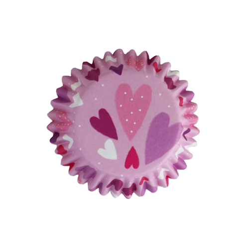 CAPSULAS CUPCAKES PME - CORAZONES ROSAS