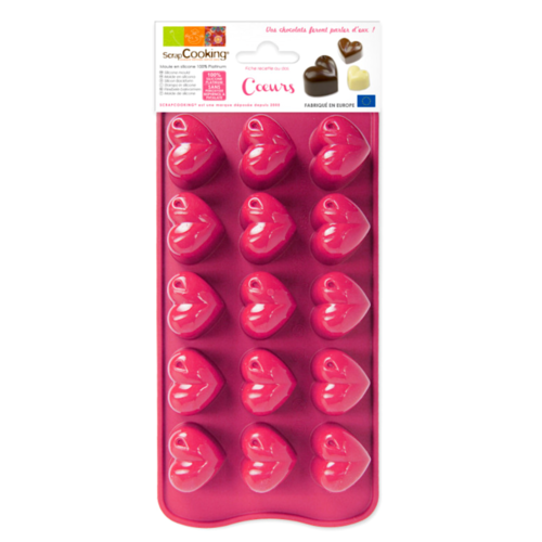 MOLDE SILICONA PARA CHOCOLATE SCRAPCOOKING - CORAZONES