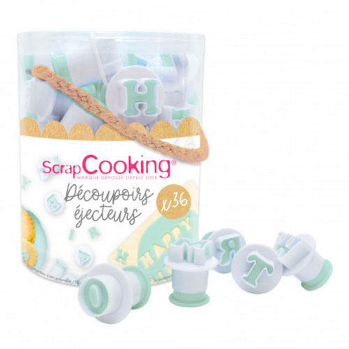 SET 36 CORTADORES PARA GALLETAS SCRAPCOOKING - LETRAS Y NUMEROS