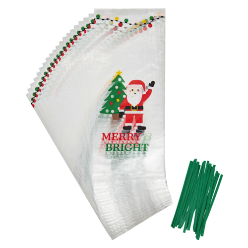 BOLSAS PARA DULCES WILTON - NAVIDAD "MERRY & BRIGHT" (20 U)