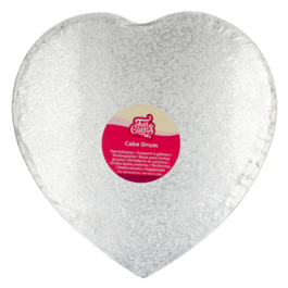 CAKE DRUM CORAZON PLATEADO (FUNCAKES) - 33 CM 