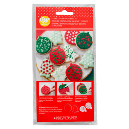 SET CORTADORES Y STENCILS WILTON - GALLETAS NAVIDAD