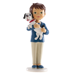 FIGURA PARA TARTA COMUNION - NIO CON PERRO