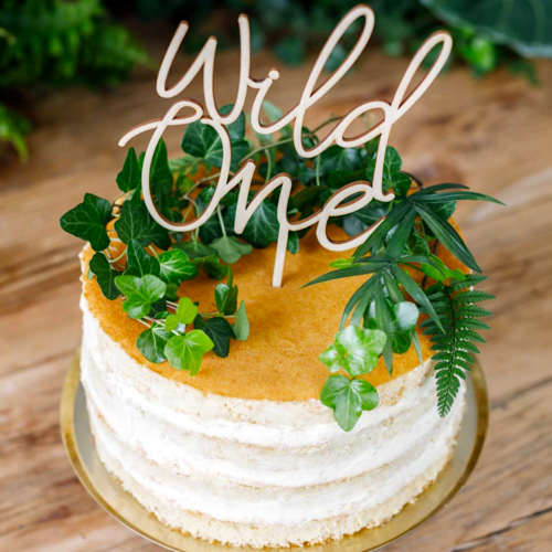 TOPPER PARA TARTA MADERA PARTYDECO - "WILD ONE" (SALVAJE)