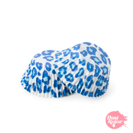 CAPSULAS CUPCAKE LEOPARDO AZUL - 30 UNIDADES