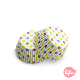 CAPSULAS CUPCAKE LUNARES COLORES - 50 UNIDADES