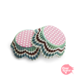 CAPSULAS CUPCAKES ROSA DOTS - 50 UNIDADES