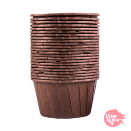 CAPSULAS CUPCAKE HORNEABLES (BORDE REFORZADO) MARRON - 50 UNIDADES