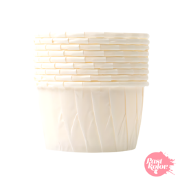 CAPSULAS CUPCAKE HORNEABLES (BORDE REFORZADO) BLANCAS - 50 UNIDADES