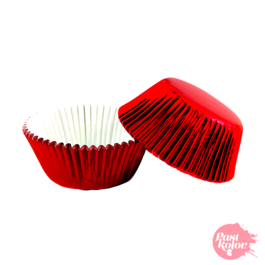 CAPSULAS CUPCAKE ROJO METALIZADO - 40 UNIDADES