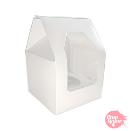 CAJA PARA 1 CUPCAKE BLANCA CON VENTANA