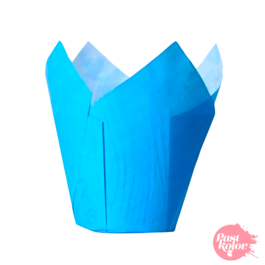 TULIPAS PARA MUFFINS AZULES