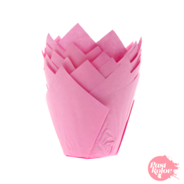 TULIPAS PARA MINI MUFFINS ROSAS - 50 UNIDADES