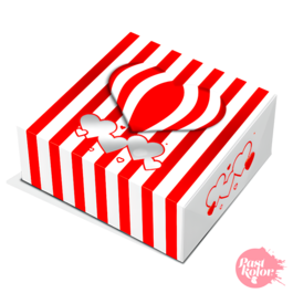 CAJA PARA GALLETAS CORAZONES Y RAYAS - PEQUEA