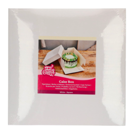 CAJA PARA TARTAS GRANDES XXL BLANCA CARTON RESISTENTE CON VENTANAS 35 X 40  CM