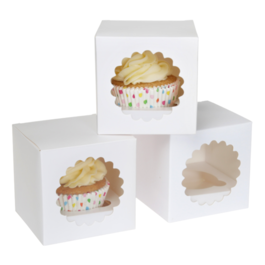 SET CAJA PARA 1 CUPCAKE BLANCA - HOUSE OF MARIE