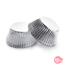 CAPSULAS CUPCAKE PLATA METALIZADO - 32 UNIDADES