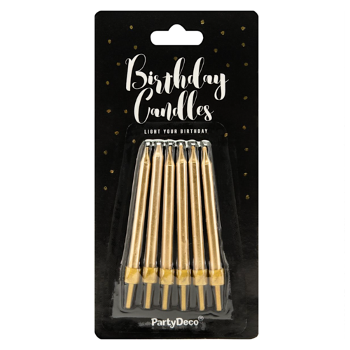 VELAS CUMPLEAOS PARTYDECO - DORADAS (6 CM)