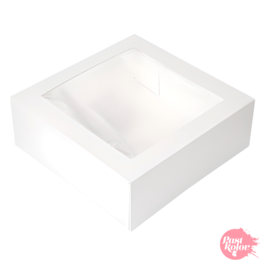 CAJA PARA TARTA BLANCA CON VENTANA - 30 X 9,5 CM