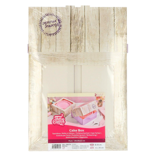 SET CAJA PARA TARTA FUNCAKES - DISEO "PURE" (26 CM)