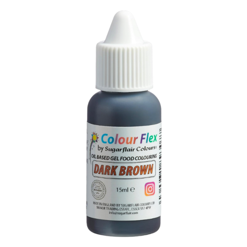 COLORANTE LIPOSOLUBLE "COLOURFLEX" SUGARFLAIR - DARK BROWN / MARRON OSCURO (15 ML)