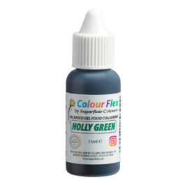 COLORANTE LIPOSOLUBLE "COLOURFLEX" SUGARFLAIR - HOLLY GREEN / VERDE ACEBO (15 ML)