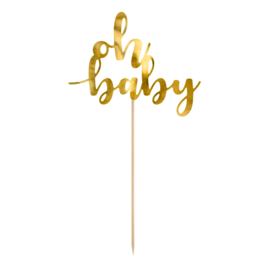 TOPPER PARA TARTA PARTYDECO - "OH BABY" ORO