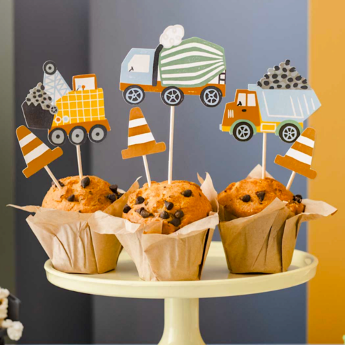 TOPPER PARA CUPCAKES PARTYDECO - CONSTRUCCION