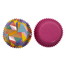 CAPSULAS CUPCAKE WILTON - TRIANGULOS COLORES