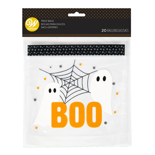 BOLSAS PARA DULCES (CIERRE ZIP) WILTON - "BOO!" (20 U)