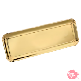 BANDEJA RECTANGULAR DORADA PASTKOLOR - 34 X 12 CM