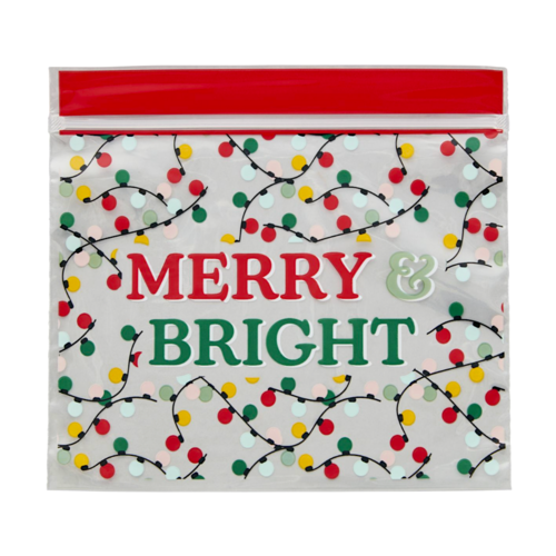 BOLSAS PARA DULCES (CIERRE ZIP) WILTON - "MERRY & BRIGHT" (20 U)