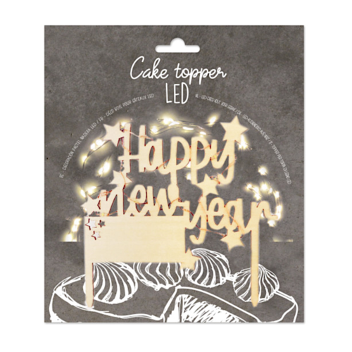 TOPPER PARA TARTA SCRAPCOOKING - "HAPPY NEW YEAR" LED