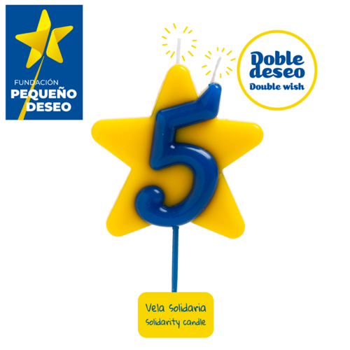 VELA SOLIDARIA "DOBLE DESEO" DEKORA - NUMERO 5