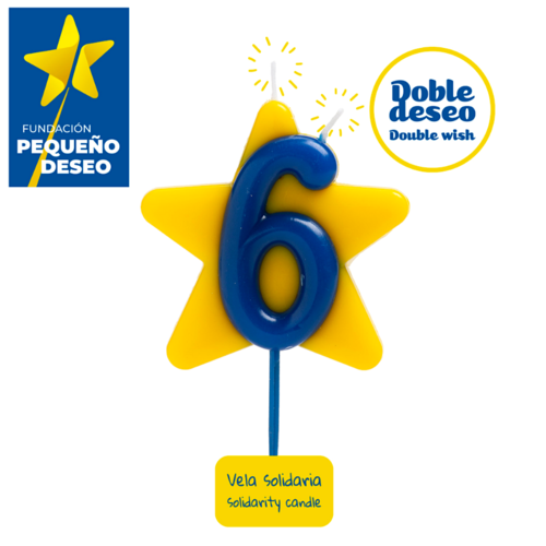 VELA SOLIDARIA "DOBLE DESEO" DEKORA - NUMERO 6