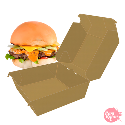 CAJA PARA HAMBURGUESA KRAFT - 10 X 8 CM