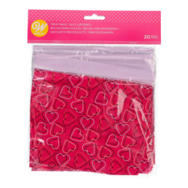 BOLSAS PARA DULCES (CIERRE ZIP) WILTON - CORAZONES (20 U)